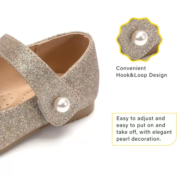 FUNKYMONKEY Toddler/Little Girl Mary Jane Dress Shoes Casual Slip on Ballet Flat