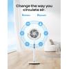 imageDreo Fan For Bedroom Standing Fan for Home 120105 Smart Oscillating Pedestal Fans with WiFiVoice Control 100ft Quiet Circulator Fan DC Motor 6 Modes 8 Speeds 3743 Adjustable HeightWhite
