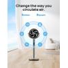 imageDreo Fan For Bedroom Standing Fan for Home 120105 Smart Oscillating Pedestal Fans with WiFiVoice Control 100ft Quiet Circulator Fan DC Motor 6 Modes 8 Speeds 3743 Adjustable HeightGrey