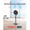 imageDreo Fan For Bedroom Standing Fan for Home 120105 Smart Oscillating Pedestal Fans with WiFiVoice Control 100ft Quiet Circulator Fan DC Motor 6 Modes 8 Speeds 3743 Adjustable HeightGrey