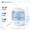 imageDreo Humidifiers for Bedroom 3L Cool Mist Ultrasonic Humidifier with Easy Top Fill ampamp Clean 30H ampamp 26dB Quiet Runtime Humidity Sensor Night Light for Baby Nursery Plants ampamp Home 360 Nozzle WhiteBlue