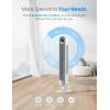 imageDreo Tower Fan for bedroom 90 Oscillating Standing Fans 25fts Floor fan with 6 Speeds 4 Modes 12H Timer Remote Quiet 42 Inch Bladeless for Home Office Cruiser Pro T1White