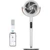 imageDreo Fan For Bedroom Standing Fan for Home 120105 Smart Oscillating Pedestal Fans with WiFiVoice Control 100ft Quiet Circulator Fan DC Motor 6 Modes 8 Speeds 3743 Adjustable HeightWhite