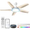 imageDreo Smart Ceiling Fans with Lights Low profile Ceiling Fan with AlexaApp 52 Dimmable Lighting ampamp Color Tuning RGB Ambient Light for Living Room Game Room Easy Installation Quiet BlackWhite
