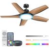 imageDreo Smart Ceiling Fans with Lights Low profile Ceiling Fan with AlexaApp 52 Dimmable Lighting ampamp Color Tuning RGB Ambient Light for Living Room Game Room Easy Installation Quiet BlackBlack
