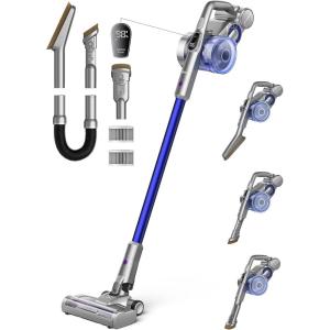 imageDreo Cordless Vacuum Cleaner for Home 25kPa 550W Strong Suction 3000mAh Detachable Battery Up to 60 Mins HandheldStick Vacuum with Headlights Tools for Car Pet Hair Carpets Hard FloorsBlue
