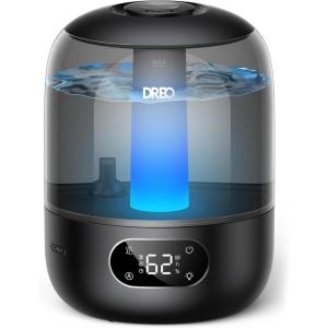 imageDreo Humidifiers for Bedroom 3L Cool Mist Ultrasonic Humidifier with Easy Top Fill ampamp Clean 30H ampamp 26dB Quiet Runtime Humidity Sensor Night Light for Baby Nursery Plants ampamp Home 360 Nozzle WhiteBlack