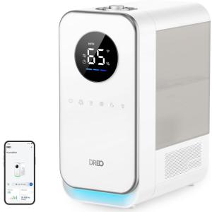 imageDreo Humidifiers for Bedroom Topfilled Smart Quiet Cool Mist Humidifier for Large Room Home Oil Diffuser ampamp Nightlight 50Hours Runtime for Indoor Plants with AlexaGoogle WhiteGrey