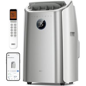 imageDreo Portable Air Conditioners 12000 BTU AC Unit for Bedroom with Drainagefree Cooling 46dB Quiet APPVoiceRemote 24h Timer with Fan ampamp Dehumidifier Smart Air Conditioner for Room IndoorsSilver
