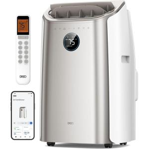 imageDreo Portable Air Conditioners 12000 BTU Air Conditioner for Bedroom with Drainagefree Cooling 46dB Quiet APPVoiceRemote 24h Timer with Fan ampamp Dehumidifier Smart AC Unit for Room IndoorsGold