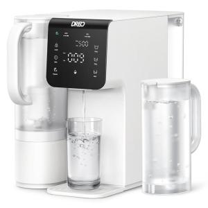 imageDreo Reverse Osmosis Water Filter 7Stage RO Water Filtration System 31 Pure to Drain Reduce TDS PFAS Water Purifier Countertop with Large LED Display Portable Water Pitcher for Home KitchenWhite