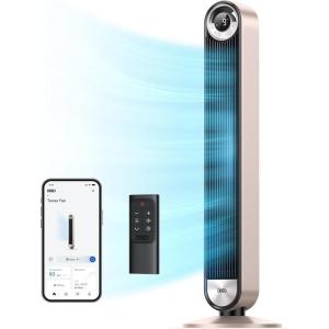 imageDreo Smart Tower Fans for Home 90 Oscillating Fan Bedroom Indoors Voice Control Floor with 12H Timer 42 Inch Quiet Bladeless Standing LED Display 9 Speeds Work AlexaGoogleStarlight