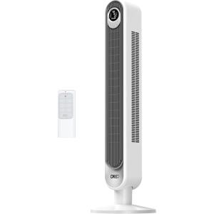 imageDreo Tower Fan for bedroom 90 Oscillating Standing Fans 25fts Floor fan with 6 Speeds 4 Modes 12H Timer Remote Quiet 42 Inch Bladeless for Home Office Cruiser Pro T1White