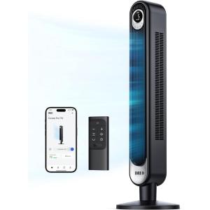 imageDreo Tower Fan for bedroom 90 Oscillating Standing Fans 25fts Floor fan with 6 Speeds 4 Modes 12H Timer Remote Quiet 42 Inch Bladeless for Home Office Cruiser Pro T1Black