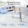 imageDreo Air Purifier Tower Fan 45quot 2in1 Smart Fan for Bedroom 27fts Velocity 120Oscillation 24H Timer Bladeless Fans for Home 25dB Low Noise Standing Fan Works with Alexa MC710S Silver BlueSilver Orange