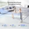 imageDreo Air Purifier Tower Fan 45quot 2in1 Smart Fan for Bedroom 27fts Velocity 120Oscillation 24H Timer Bladeless Fans for Home 25dB Low Noise Standing Fan Works with Alexa MC710S Silver BlueSilver Blue