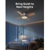 imageDreo Ceiling Fans with Lights 12 Speeds ampamp 3 Fan Modes Quiet DC Motor Low Profile Easy to Install Flush Mount Smart Ceiling Fan with Dimmable LED 12H Timer for Bedroom Remote White 44Silver