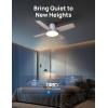 imageDreo Ceiling Fans with Lights 12 Speeds ampamp 3 Fan Modes Quiet DC Motor Low Profile Easy to Install Flush Mount Smart Ceiling Fan with Dimmable LED 12H Timer for Bedroom Remote White 44White