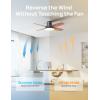 imageDreo Ceiling Fans with Lights 12 Speeds ampamp 3 Fan Modes Quiet DC Motor Low Profile Easy to Install Flush Mount Smart Ceiling Fan with Dimmable LED 12H Timer for Bedroom Remote White 44Black