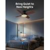 imageDreo Ceiling Fans with Lights 12 Speeds ampamp 3 Fan Modes Quiet DC Motor Low Profile Easy to Install Flush Mount Smart Ceiling Fan with Dimmable LED 12H Timer for Bedroom Remote White 44Black