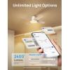 imageDreo Ceiling Fans with Lights 12 Speeds ampamp 3 Fan Modes Quiet DC Motor Low Profile Easy to Install Flush Mount Smart Ceiling Fan with Dimmable LED 12H Timer for Bedroom Remote White 44White