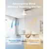 imageDreo Ceiling Fans with Lights 12 Speeds ampamp 3 Fan Modes Quiet DC Motor Low Profile Easy to Install Flush Mount Smart Ceiling Fan with Dimmable LED 12H Timer for Bedroom Remote White 44White