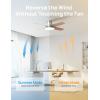 imageDreo Ceiling Fans with Lights 12 Speeds ampamp 3 Fan Modes Quiet DC Motor Low Profile Easy to Install Flush Mount Smart Ceiling Fan with Dimmable LED 12H Timer for Bedroom Remote White 44Silver
