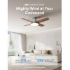 imageDreo Ceiling Fans with Lights 12 Speeds ampamp 3 Fan Modes Quiet DC Motor Low Profile Easy to Install Flush Mount Smart Ceiling Fan with Dimmable LED 12H Timer for Bedroom Remote White 44Silver