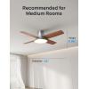 imageDreo Ceiling Fans with Lights and Remote Control 44 inch Low Profile Ceiling Fan Flush Mount Reversible 5CCT 6Level Dimmable 6 Speeds Ceiling Fan for Bedroom Quiet Easy to Install TimerSilver
