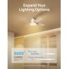 imageDreo Ceiling Fans with Lights and Remote Control 44 inch Low Profile Ceiling Fan Flush Mount Reversible 5CCT 6Level Dimmable 6 Speeds Ceiling Fan for Bedroom Quiet Easy to Install TimerWhite