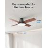 imageDreo Ceiling Fans with Lights and Remote Control 44 inch Low Profile Ceiling Fan Flush Mount Reversible 5CCT 6Level Dimmable 6 Speeds Ceiling Fan for Bedroom Quiet Easy to Install TimerBlack