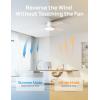 imageDreo Ceiling Fans with Lights and Remote Control 44 inch Low Profile Ceiling Fan Flush Mount Reversible 5CCT 6Level Dimmable 6 Speeds Ceiling Fan for Bedroom Quiet Easy to Install TimerWhite