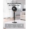 imageDreo Fan for Bedroom 120 Oscillating Standing Fan Quiet Floor Fan with DC Motor 82ft Pedestal Fan for Whole Room 8 Speeds 3 modes 20dB 120 Manual Vertical 3540quot Adjustable Height 8H TimerBlack
