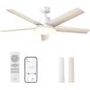 imageDreo Smart Ceiling Fan with Lights 52 Inch 12 Speeds ampamp 3 Fan Modes Stepless Color Tones Dimmable LED Light 12H Timer Quiet DC Motor RemoteAPPAlexa Control White Ceiling Fans IndoorWhite