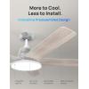 imageDreo Smart Ceiling Fan with Lights 52 Inch 12 Speeds ampamp 3 Fan Modes Stepless Color Tones Dimmable LED Light 12H Timer Quiet DC Motor RemoteAPPAlexa Control White Ceiling Fans IndoorWhite
