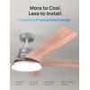 imageDreo Smart Ceiling Fan with Lights 52 Inch 12 Speeds ampamp 3 Fan Modes Stepless Color Tones Dimmable LED Light 12H Timer Quiet DC Motor RemoteAPPAlexa Control White Ceiling Fans IndoorSilver