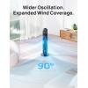 imageDreo Tower Fan for Bedroom 25fts Smart Standing Fans 90 Oscillating Floor Fan with 4 Modes 4 Speeds 8H Timer 28dB Bladeless Remote 28 dB Works with WiFi Voice ControlBlack