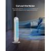 imageDreo Tower Fan for Bedroom 25fts Smart Standing Fans 90 Oscillating Floor Fan with 4 Modes 4 Speeds 8H Timer 28dB Bladeless Remote 28 dB Works with WiFi Voice ControlSnow White