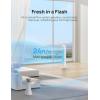 imageDreo Tower Fan for Bedroom 25fts Smart Standing Fans 90 Oscillating Floor Fan with 4 Modes 4 Speeds 8H Timer 28dB Bladeless Remote 28 dB Works with WiFi Voice ControlSnow White