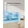 imageDreo Tower Fan for Bedroom 25fts Smart Standing Fans 90 Oscillating Floor Fan with 4 Modes 4 Speeds 8H Timer 28dB Bladeless Remote 28 dB Works with WiFi Voice ControlSnow White