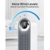 imageDreo Tower Fan for Bedroom Upgrated DC 9 Speeds UtralQuiet Floor Fan 90 Oscillating Fans for Indoors with 26fts Velocity 12H Timer Standing Fans Bladeless Fan Powerful for Home Office RoomWhite