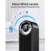 imageDreo Tower Fan for Bedroom Upgrated DC 9 Speeds UtralQuiet Floor Fan 90 Oscillating Fans for Indoors with 26fts Velocity 12H Timer Standing Fans Bladeless Fan Powerful for Home Office RoomBlack