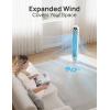 imageDreo Tower Fan for Bedroom Upgrated DC 9 Speeds UtralQuiet Floor Fan 90 Oscillating Fans for Indoors with 26fts Velocity 12H Timer Standing Fans Bladeless Fan Powerful for Home Office RoomWhite