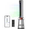 imageDreo Air Purifier Tower Fan 45quot 2in1 Smart Fan for Bedroom 27fts Velocity 120Oscillation 24H Timer Bladeless Fans for Home 25dB Low Noise Standing Fan Works with Alexa MC710S Silver BlueSilver Orange