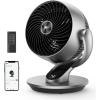 imageDreo Smart Fan for Bedroom120 Vertical and 90 Oscillating Fan with RemoteVoice 13 Inch Height Quiet Air Circulator for Whole Room 70 ft 4 Speeds 5 Modes 12H Timer Desk Fans for Home OfficeSilver