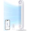 imageDreo Tower Fan for Bedroom 25fts Smart Standing Fans 90 Oscillating Floor Fan with 4 Modes 4 Speeds 8H Timer 28dB Bladeless Remote 28 dB Works with WiFi Voice ControlSnow White