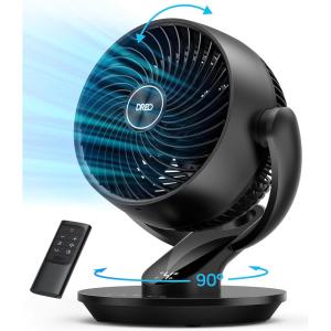imageDreo Desk Fans for Bedroom 13Inch Oscillating Air Circulator Fan 120 Tilt Adjustment 28dB UltraQuiet 70ft Powerful Airflow 4 Speeds Table fan with Remote for Whole Room Home OfficeBlack
