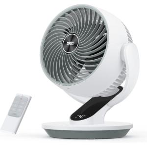 imageDreo Desk Fans for Bedroom 13Inch Oscillating Air Circulator Fan 120 Tilt Adjustment 28dB UltraQuiet 70ft Powerful Airflow 4 Speeds Table fan with Remote for Whole Room Home OfficeWhite