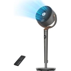 imageDreo Fan for Bedroom 120 Oscillating Standing Fan Quiet Floor Fan with DC Motor 82ft Pedestal Fan for Whole Room 8 Speeds 3 modes 20dB 120 Manual Vertical 3540quot Adjustable Height 8H TimerGrey