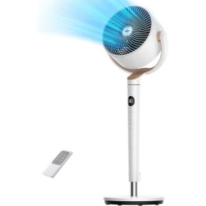 imageDreo Fan for Bedroom 120 Oscillating Standing Fan Quiet Floor Fan with DC Motor 82ft Pedestal Fan for Whole Room 8 Speeds 3 modes 20dB 120 Manual Vertical 3540quot Adjustable Height 8H TimerWhite